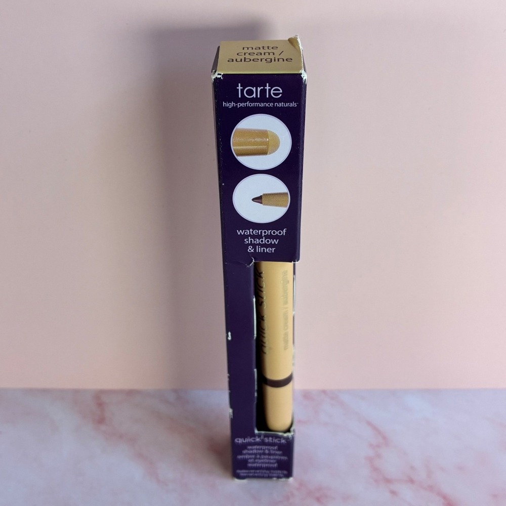 tarte Quick Stick Waterproof Shadow Liner Matte Cream Aubergine 2 in 1 New